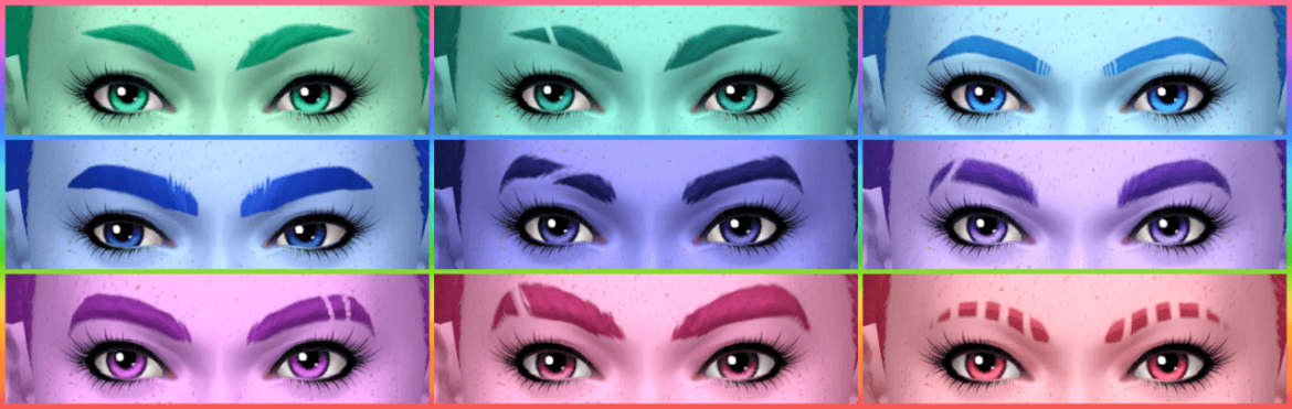 Sims 4 9 assorted eyebrows in sorbets remix