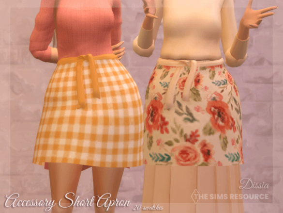Sims 4 accessory short apron 20 swatches base game