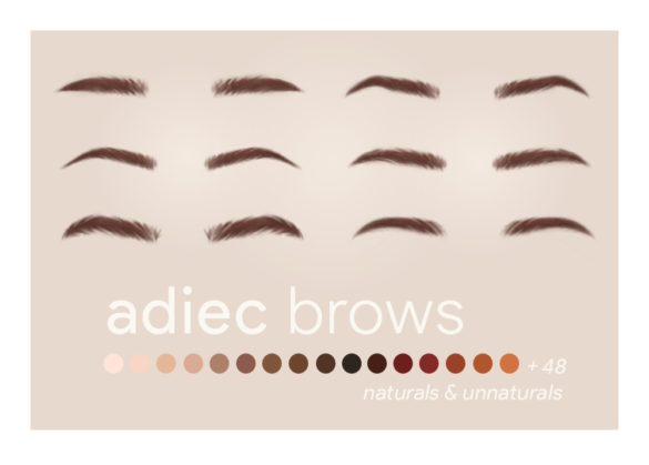 Sims 4 adiec brows recolored six fluffy brow stylez by