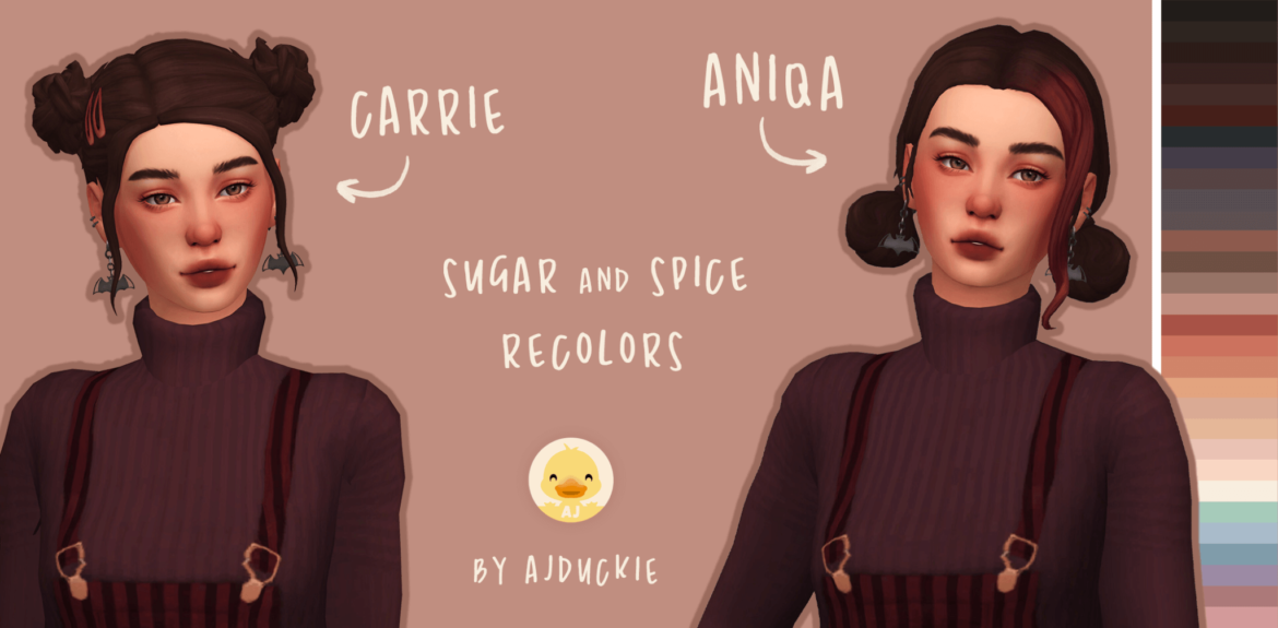 Sims 4 aniqa carrie hairs saccharine palette redux