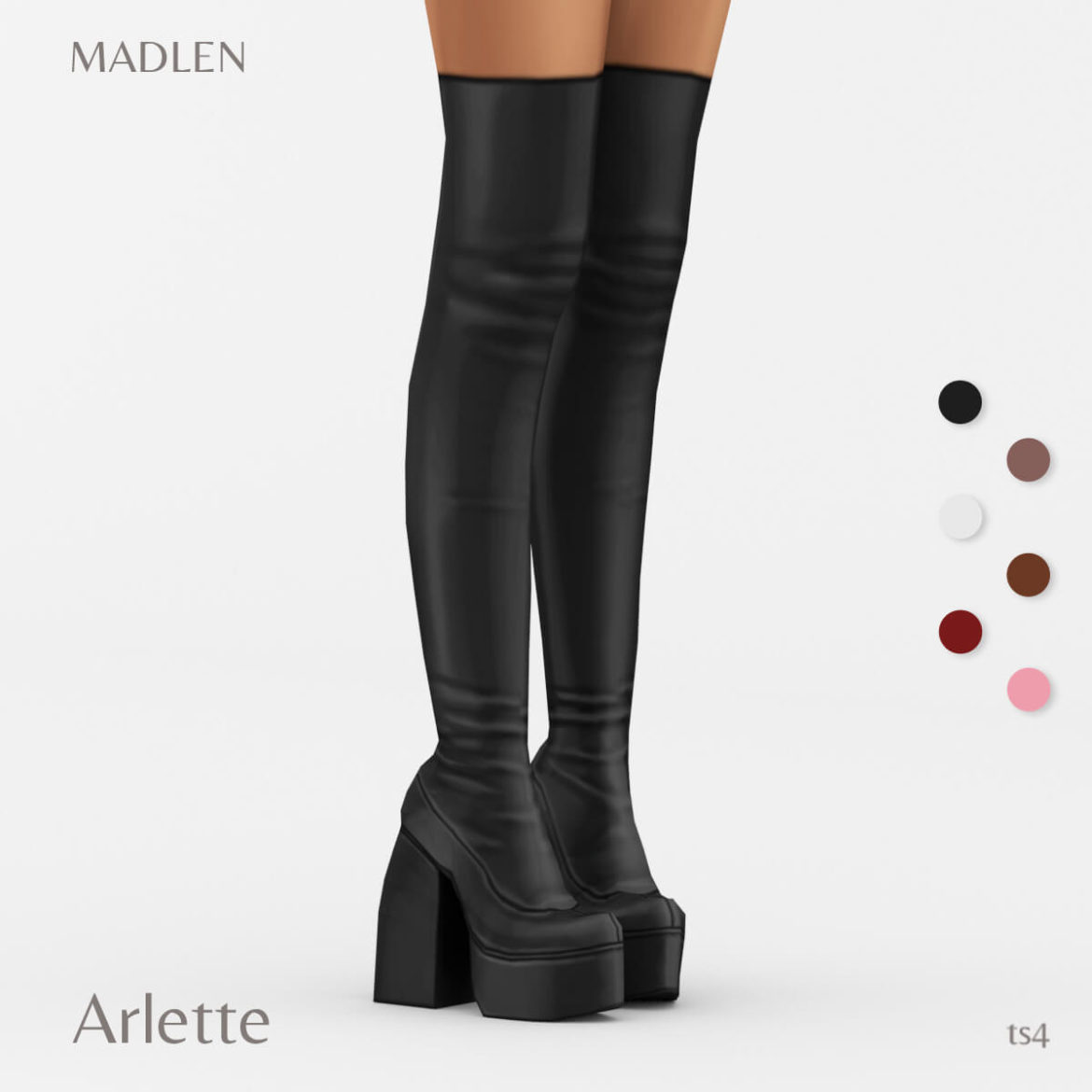 Sims 4 arlette boots thigh high skin hugging platform