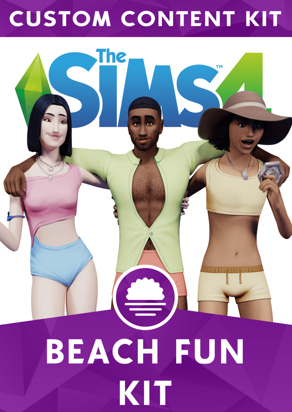 Sims 4 beach fun kit 20 unique cas items in 25 swatches