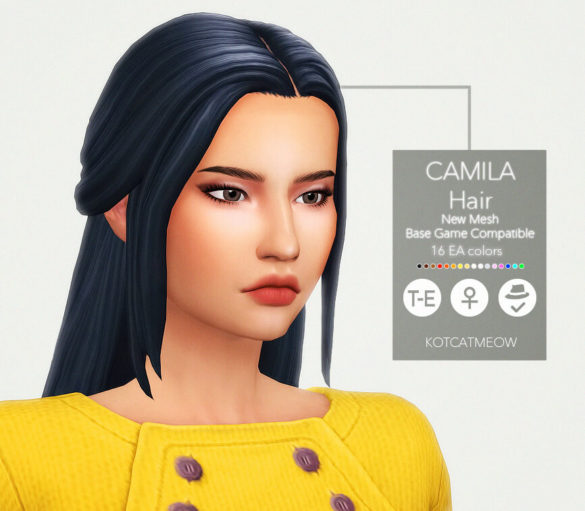 Sims 4 camila hair base game compatible