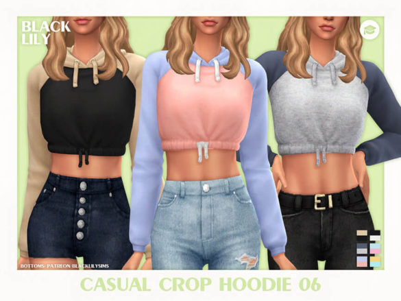 Sims 4 casual crop hoodie 06 by black lily