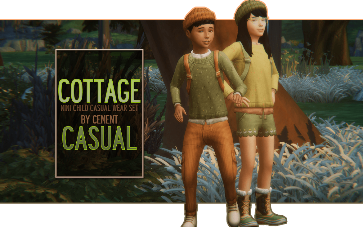 Sims 4 cottage casual mini child casual wear set
