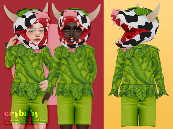 Sims 4 crybaby toddler hair and clothes maxis match