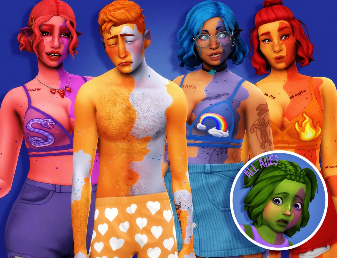 Sims 4 d0rkysimmers face and body discoloration in