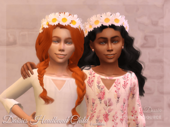 Sims 4 daisies headband child 4 swatches base game