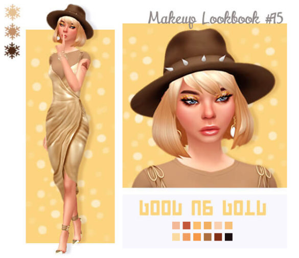 Sims 4 day 23 good as gold by colourpop hat hair