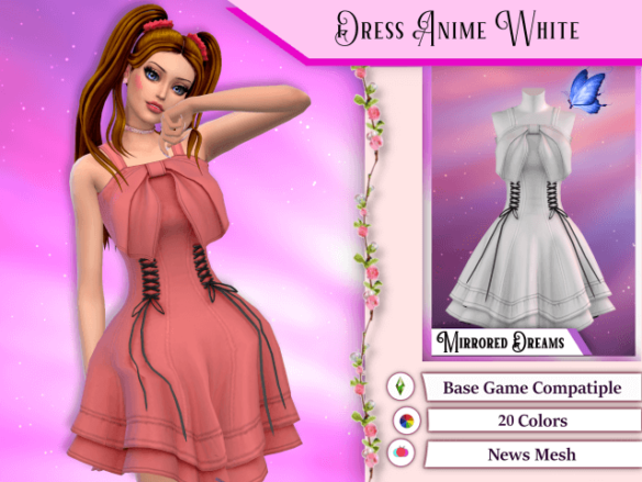 Sims 4 dress anime white