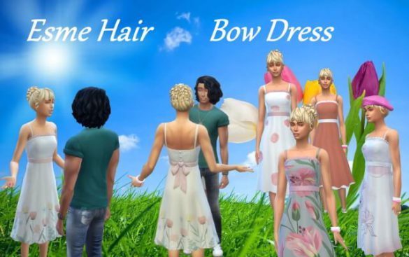 Sims 4 esmehair bowdress