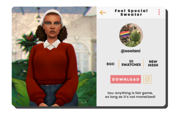 Sims 4 feel special sweater