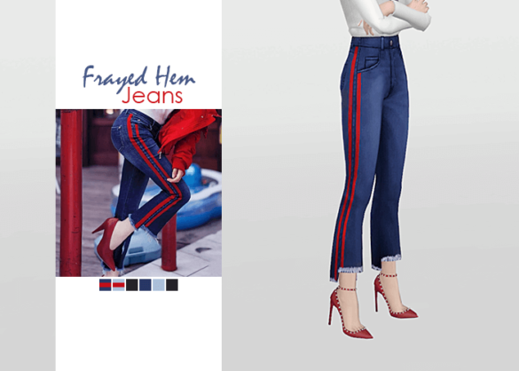 Sims 4 frayed hem jeans