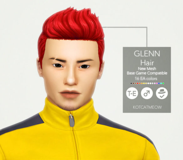 Sims 4 glenn hair base game compatible