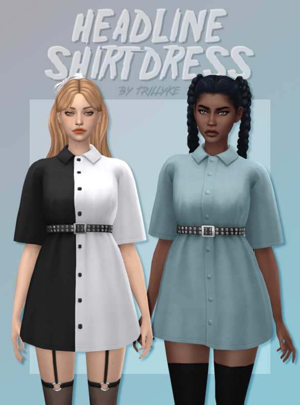 Sims 4 headline shirt dress