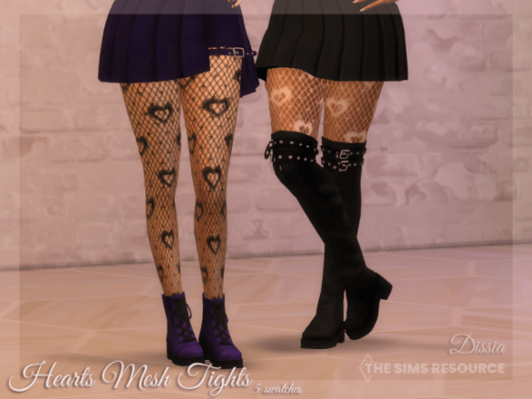 Sims 4 hearts mesh tights 5 swatches base game