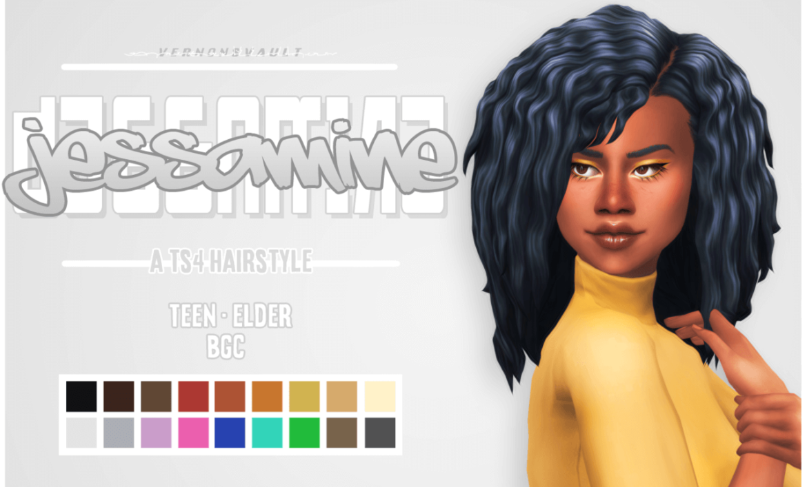 Sims 4 jessamine hairstyle teen elder