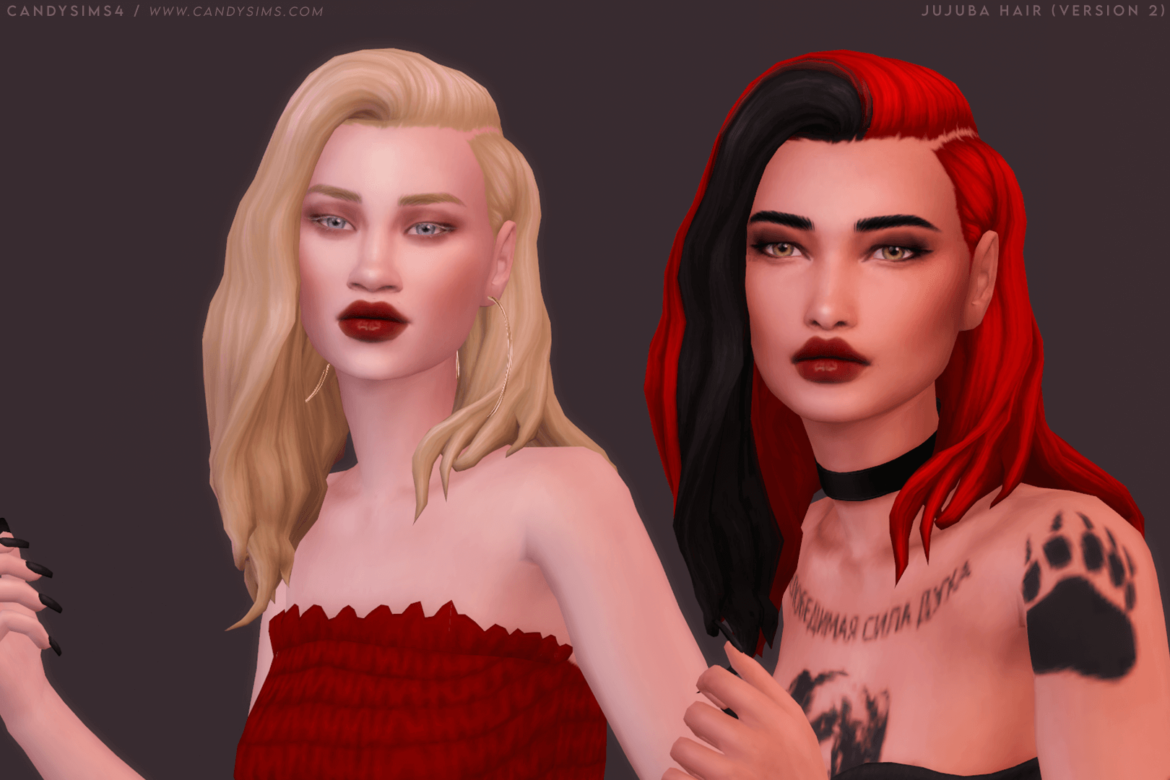 Sims 4 jujuba hair version 2