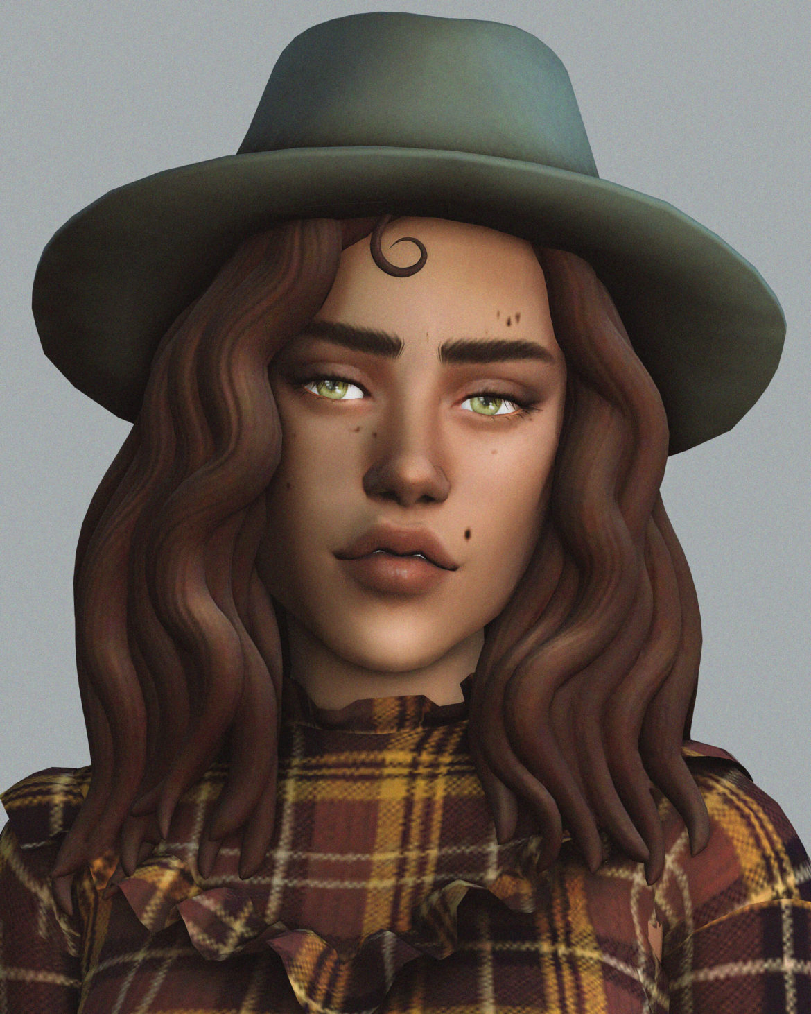 Sims 4 kapimun hat hair curl