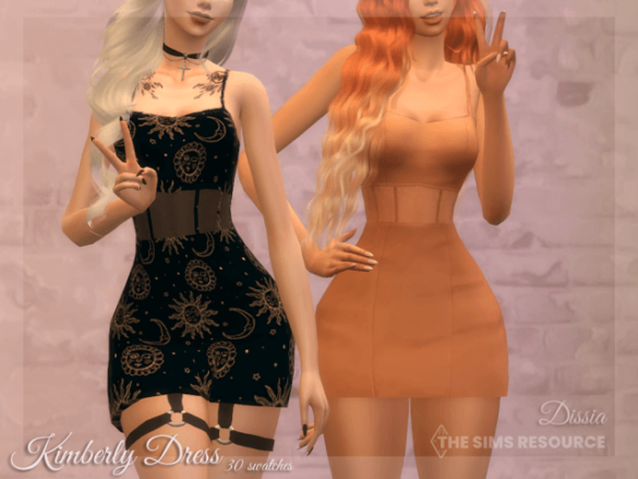 Sims 4 kimberly dress 30 swatches base game