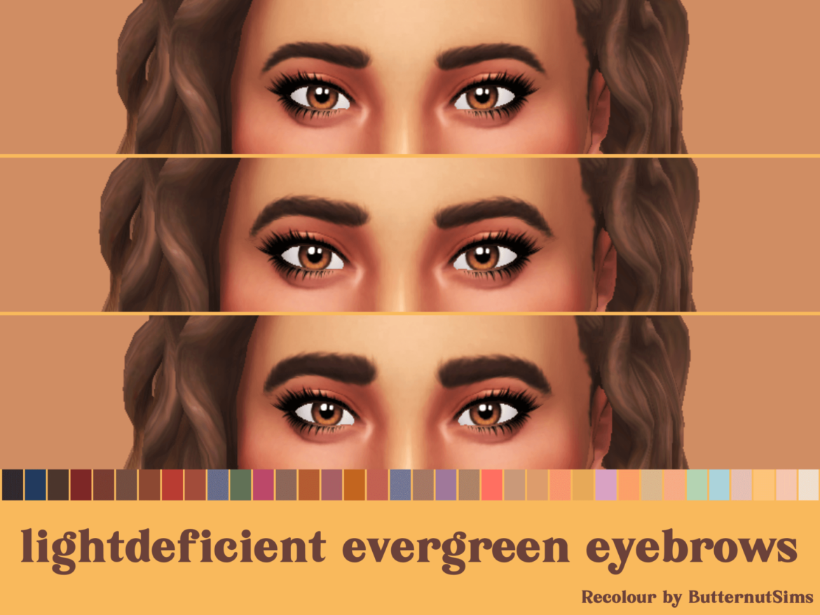 Sims 4 lightdeficient evergreen eyebrows