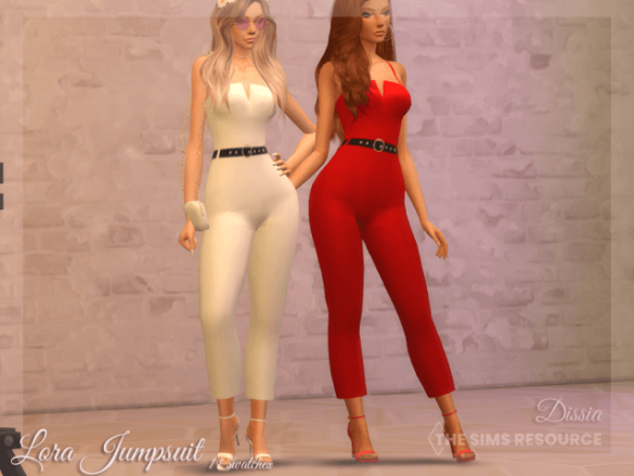 Sims 4 lora jumpsuit 11 swatches base game