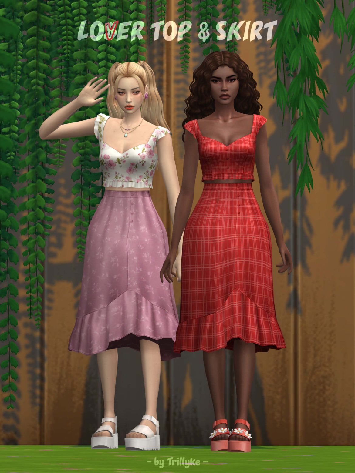 Sims 4 lover top skirt