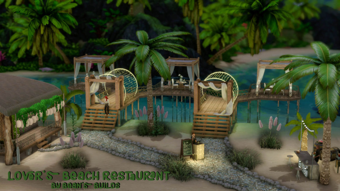 Sims 4 lovers beach restaurant a romantic secluded
