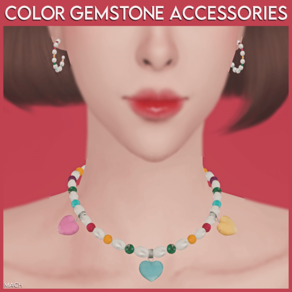Sims 4 mach color gemstone accessories set