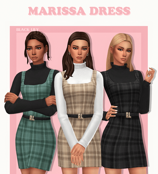 Sims 4 marissa dress by black lily - MiCat Game