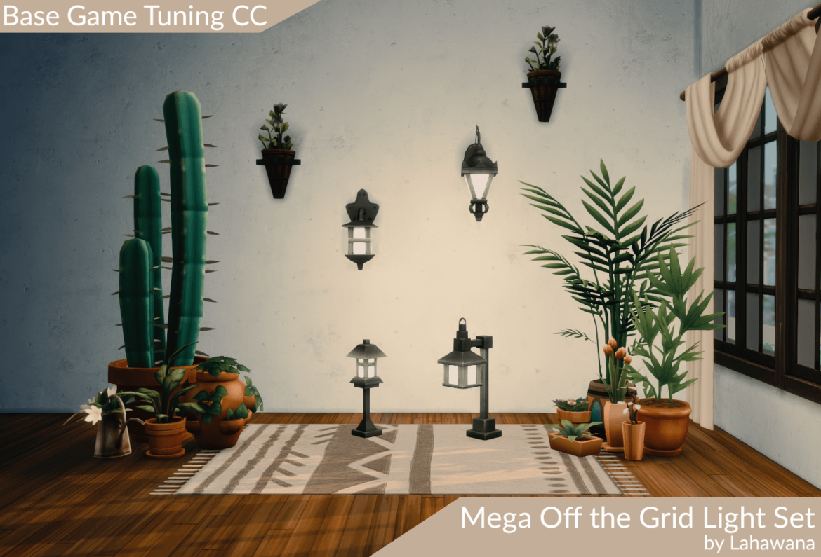 Sims 4 Mega Off the Grid Light Set – By Lahawana
