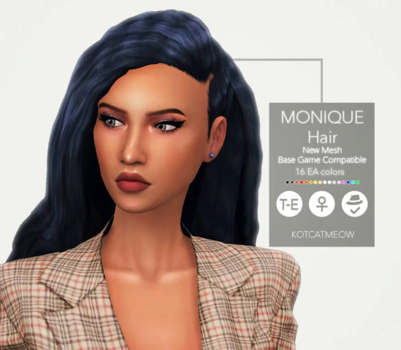 Sims 4 monique hair base game compatible
