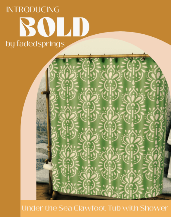 Sims 4 BOLD clawfoot tub with shower