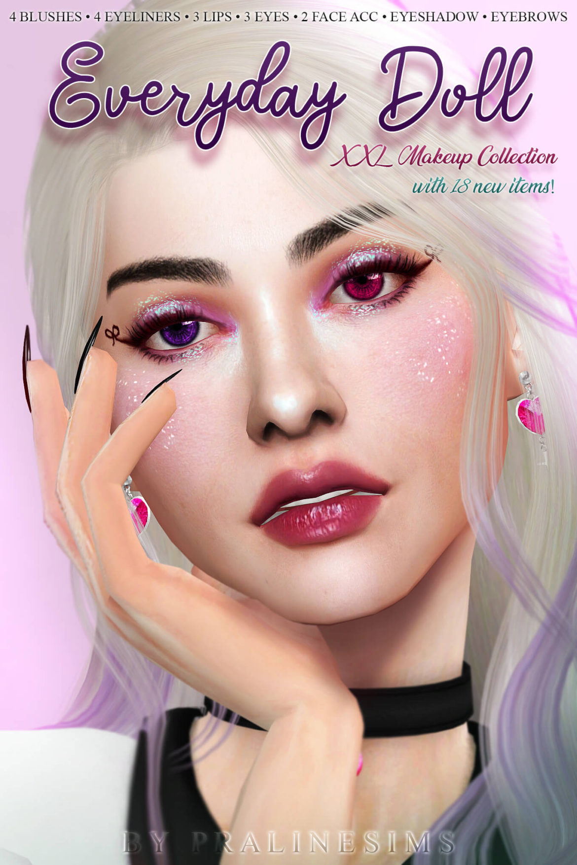 Sims 4 pralinesims everyday doll xxl makeup