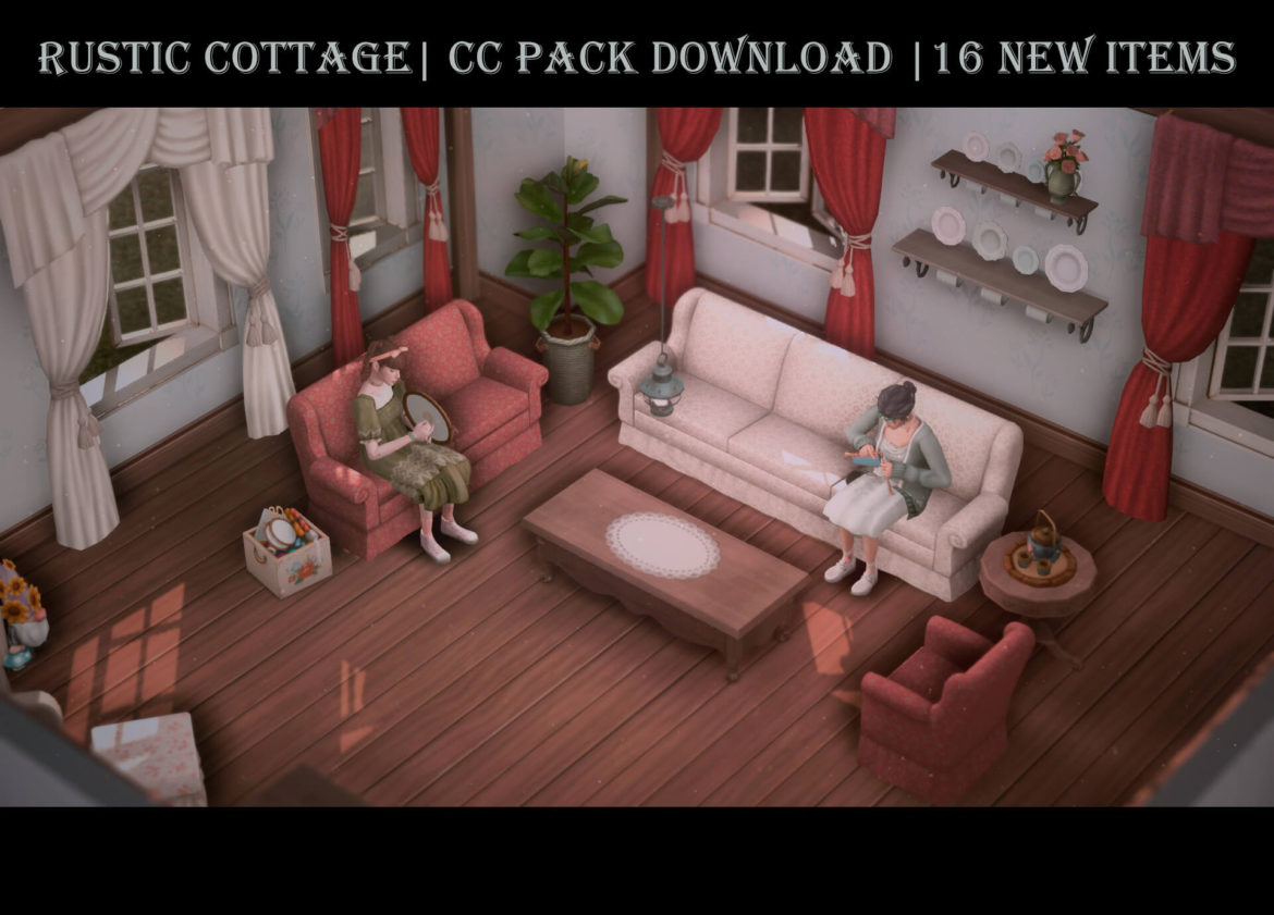 Sims 4 rustic cottage boop cc pack