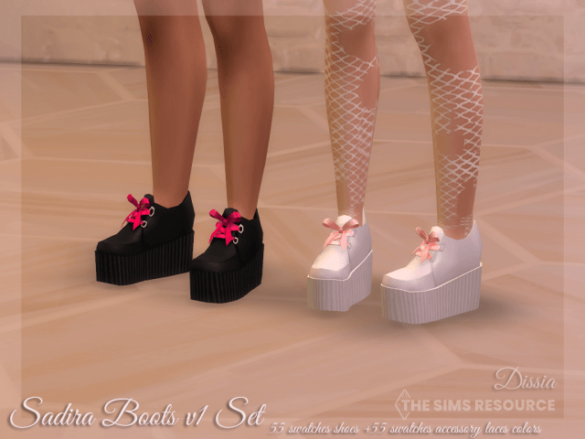 Sims 4 sadira boots v1 set shoes accessory laces