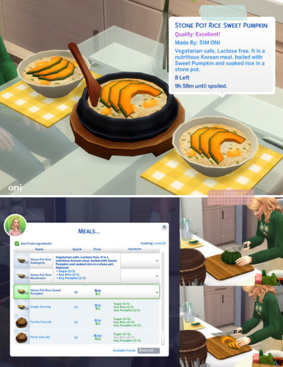 Sims 4 september 2021 recipestone pot rice sweet pumpkin - MiCat Game