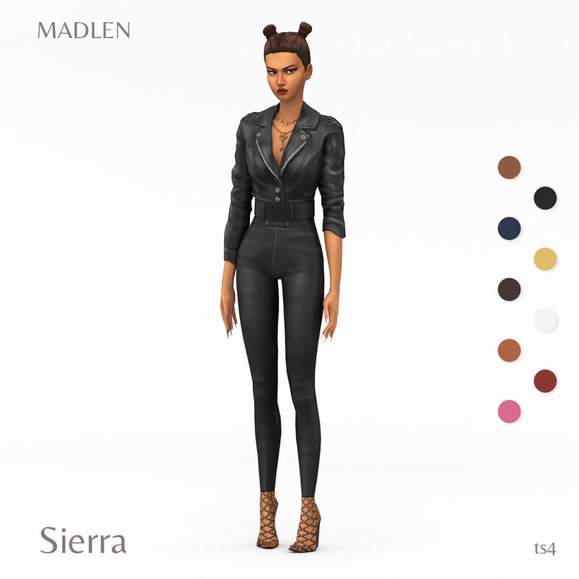 Sims 4 sierra outfit sexy leather jumpsuit