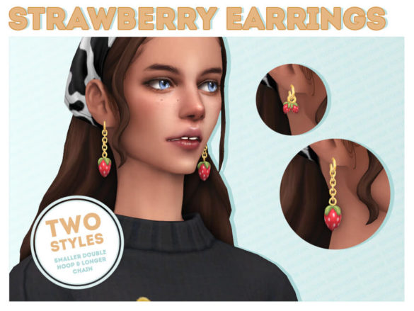 Sims 4 Strawberry Earrings (set)