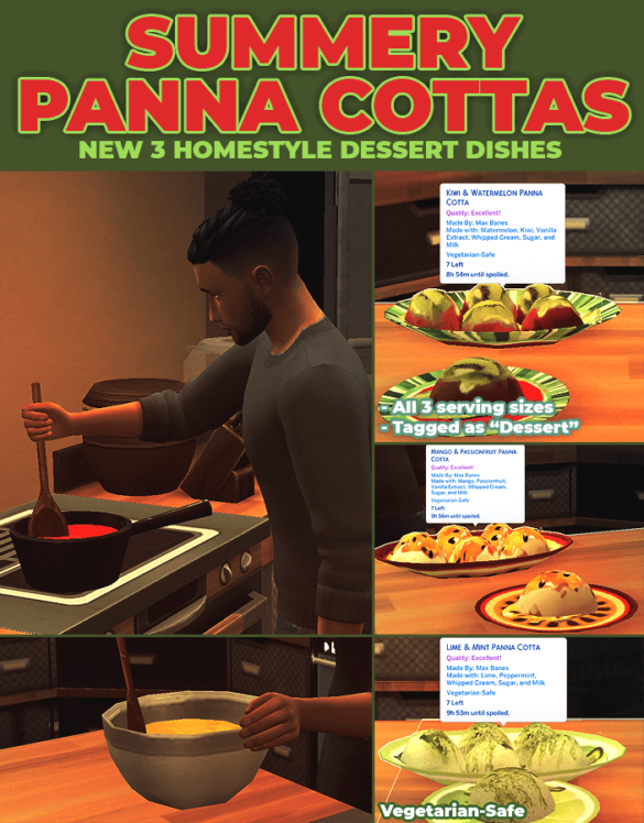 Sims 4 Summery Panna Cottas – New Custom Recipe