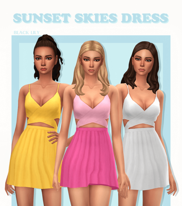 Sims 4 sunset skies dress by black lily