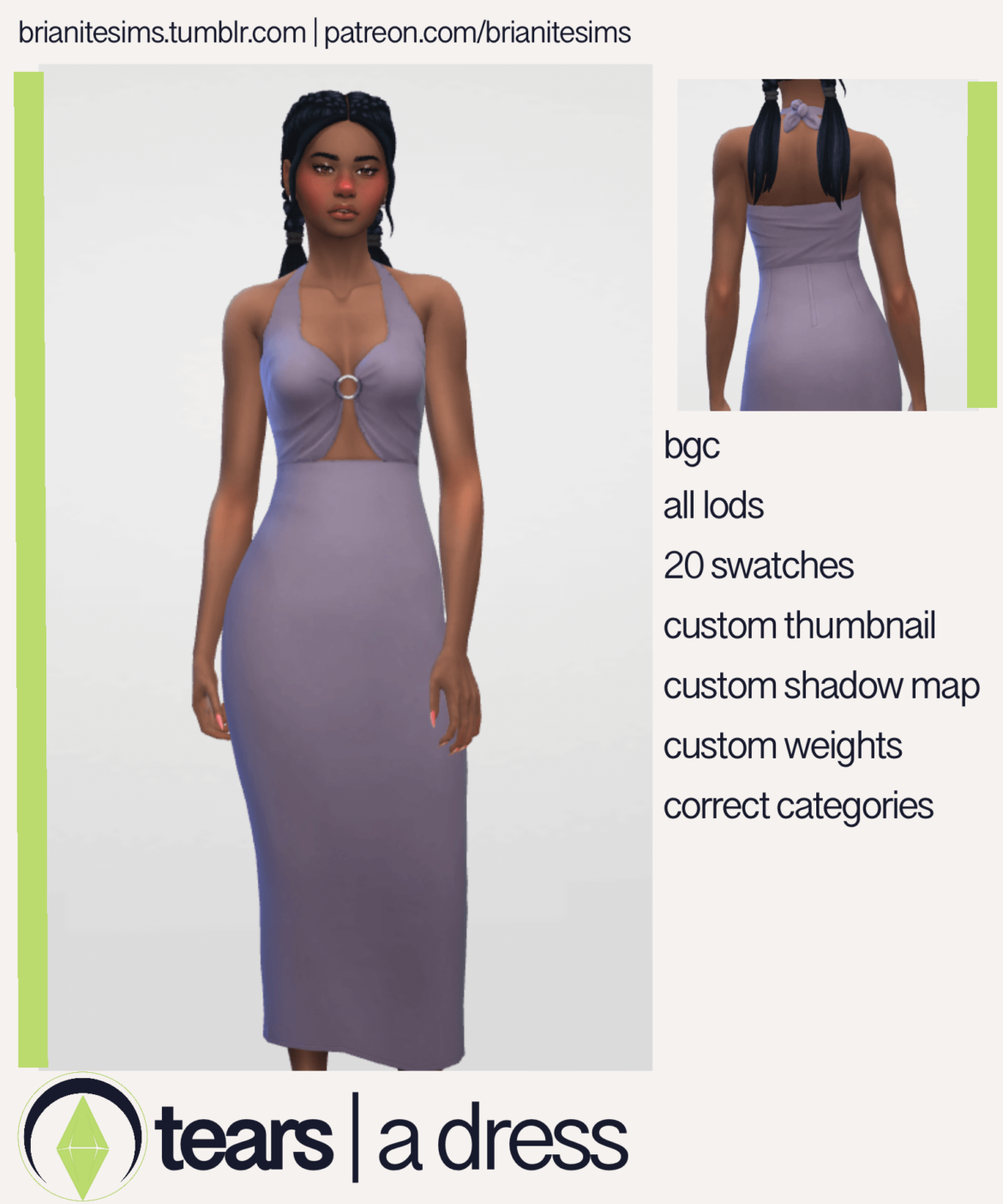 Sims 4 tears dress