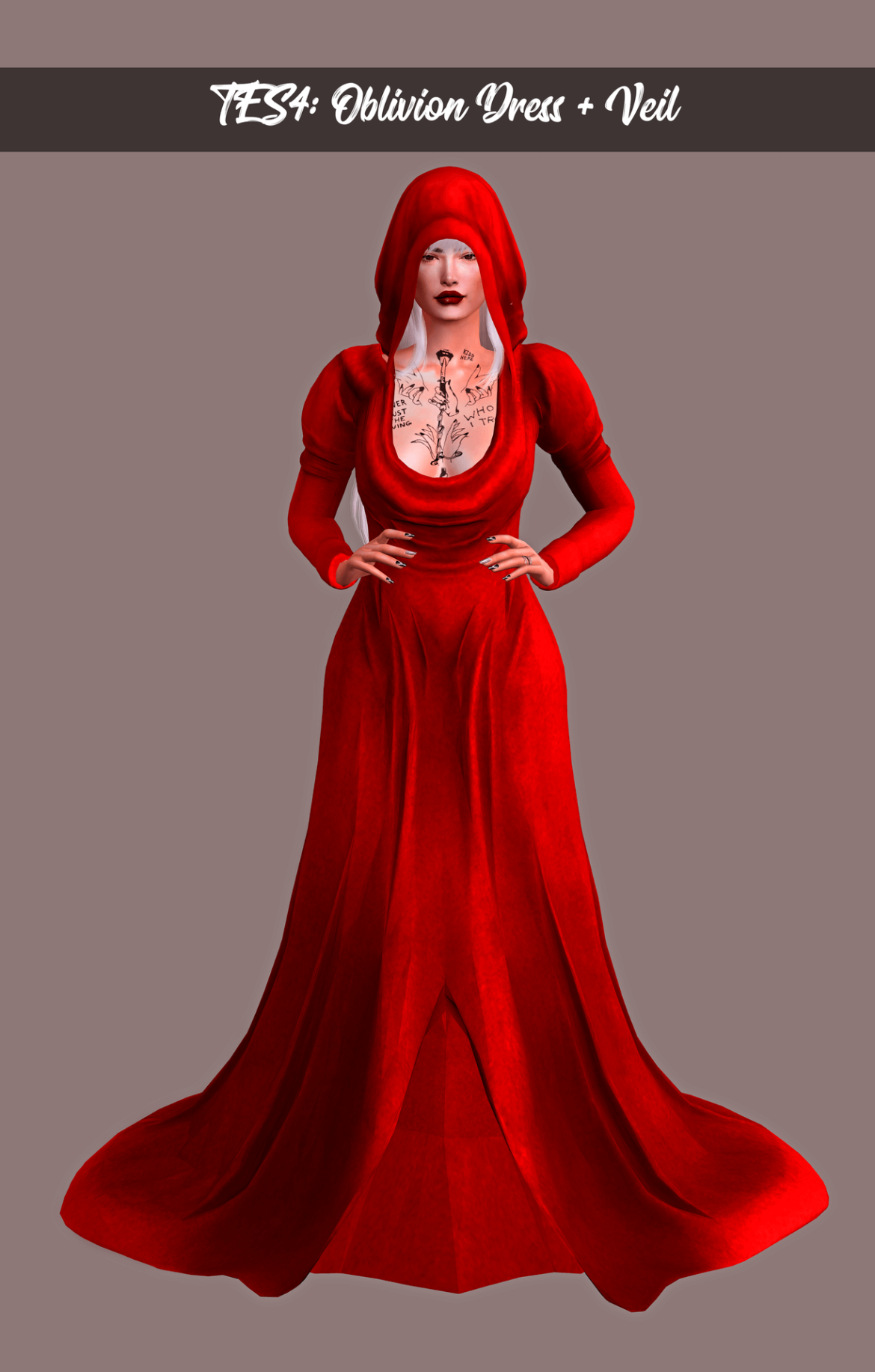 Sims 4 tes4 oblivion dress veil 14 swatches custom
