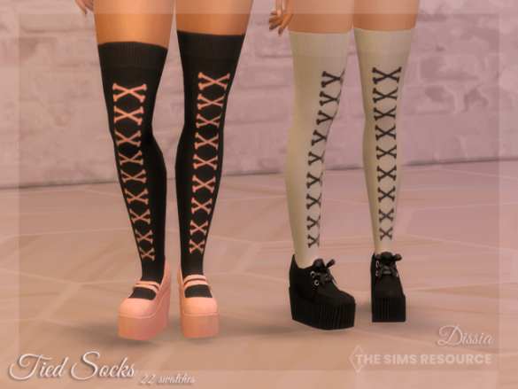 Sims 4 tied socks 22 swatches 11 white socks 11 black