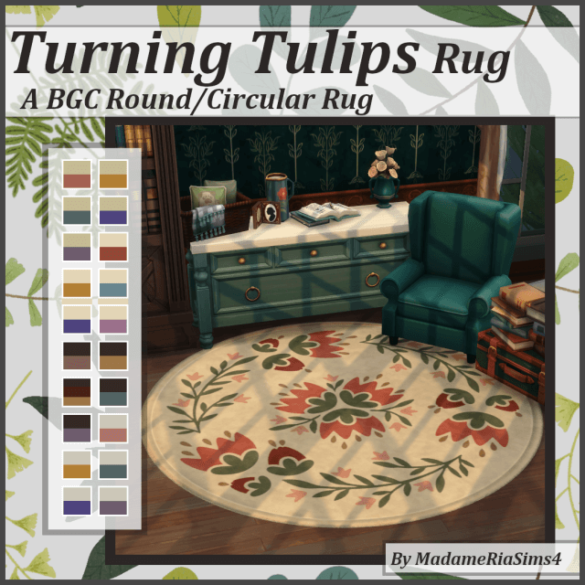 Sims 4 turning tulips round rug