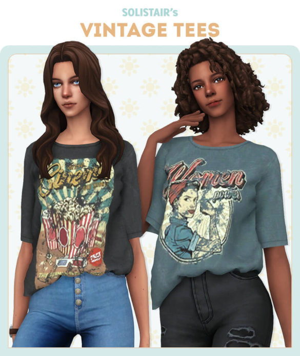 Sims 4 vintage tees large and loose tee