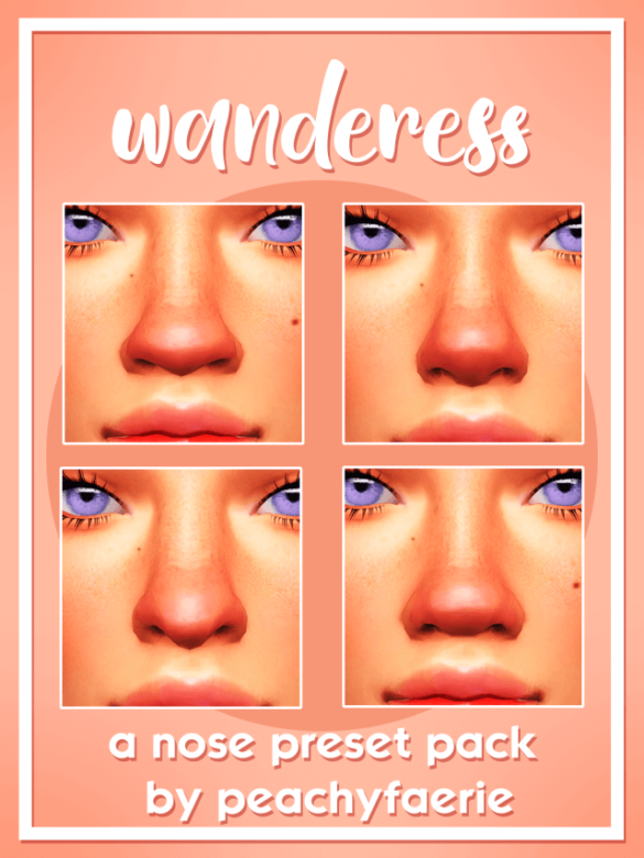 Sims 4 wanderess a nose preset pack by peachyfaerie