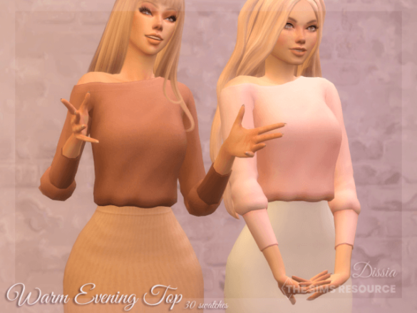 Sims 4 warm evening top 30 swatches base game