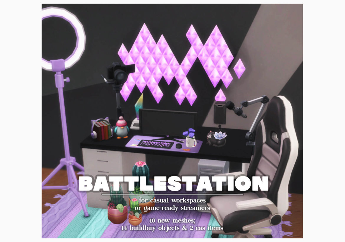Sims 4 battlestation 14 buildbuy objects 2 cas items