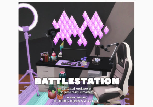 Sims 4 battlestation 14 buildbuy objects 2 cas items